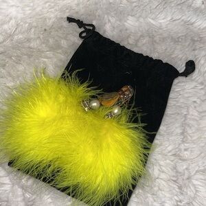 Ranjana Khan  brand new comes with velvet bag clip on earrings NWOT